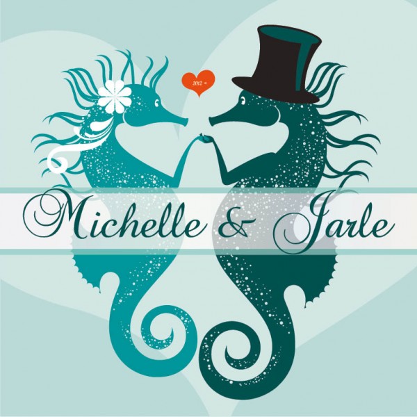WeddingInvitation1 Seahorse Wedding Invitation